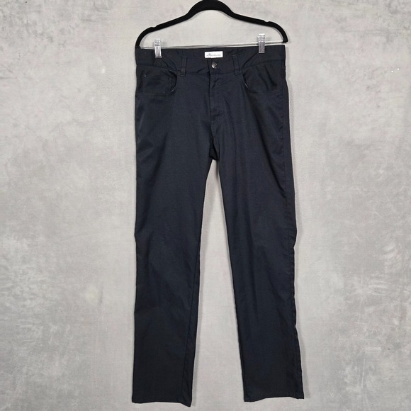 Peter Millar EB66 Pants Mens 32x32 Black Golf Performance 5 Pocket Chino - Picture 1 of 10